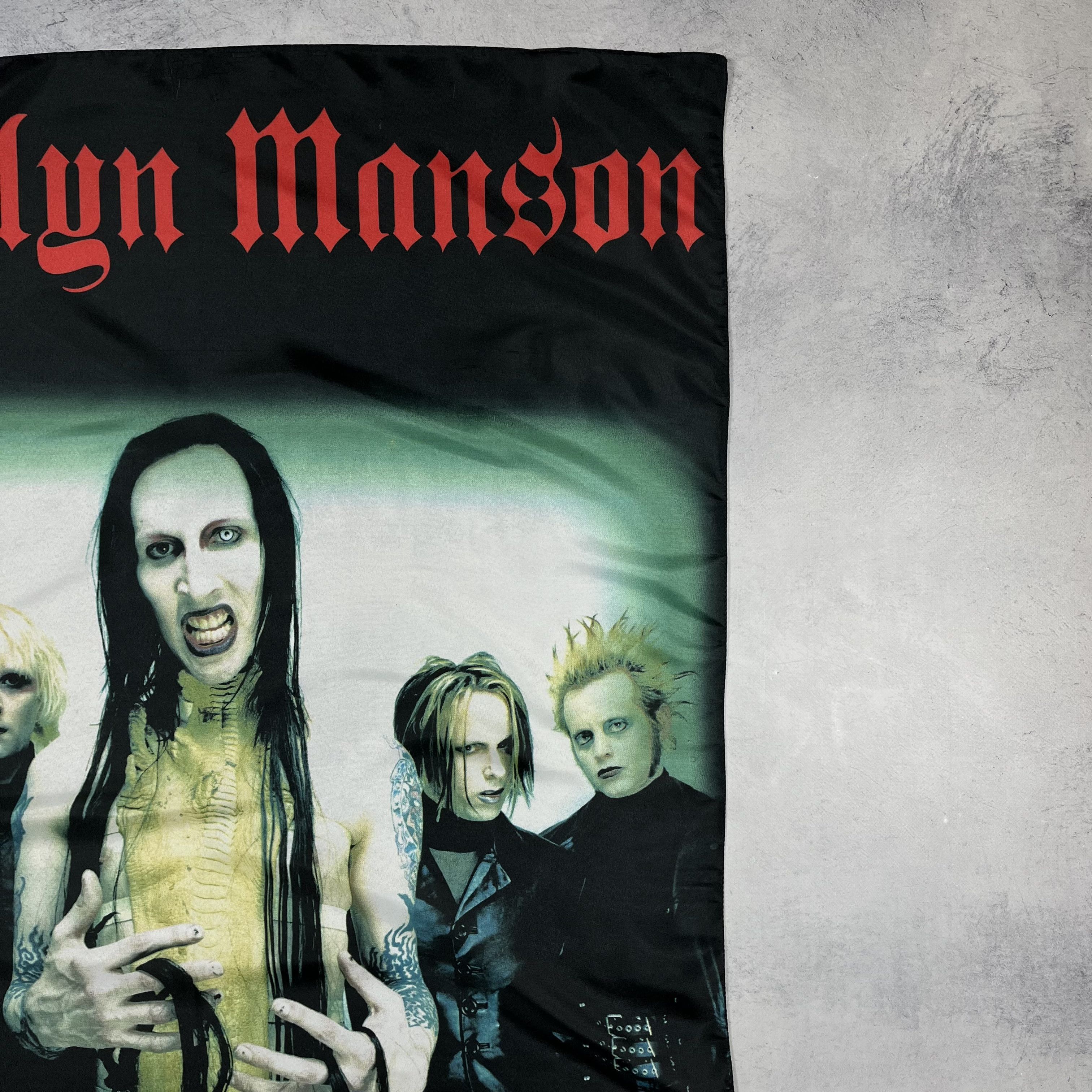 Band Tees Vintage Marilyn Manson Rock Band Poster Flag Tapestry 2001 Size ONE SIZE - 2 Thumbnail