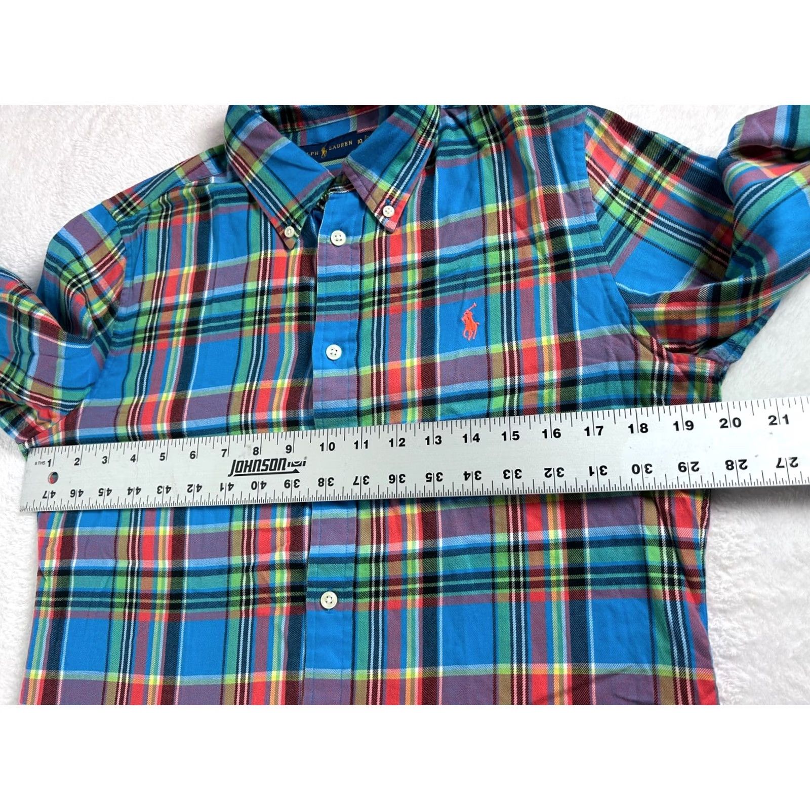 Ralph Lauren Ralph Lauren Womens Button Down Shirt Size 10 Blue Plaid Casual Professional Size L / US 10 / IT 46 - 6 Thumbnail