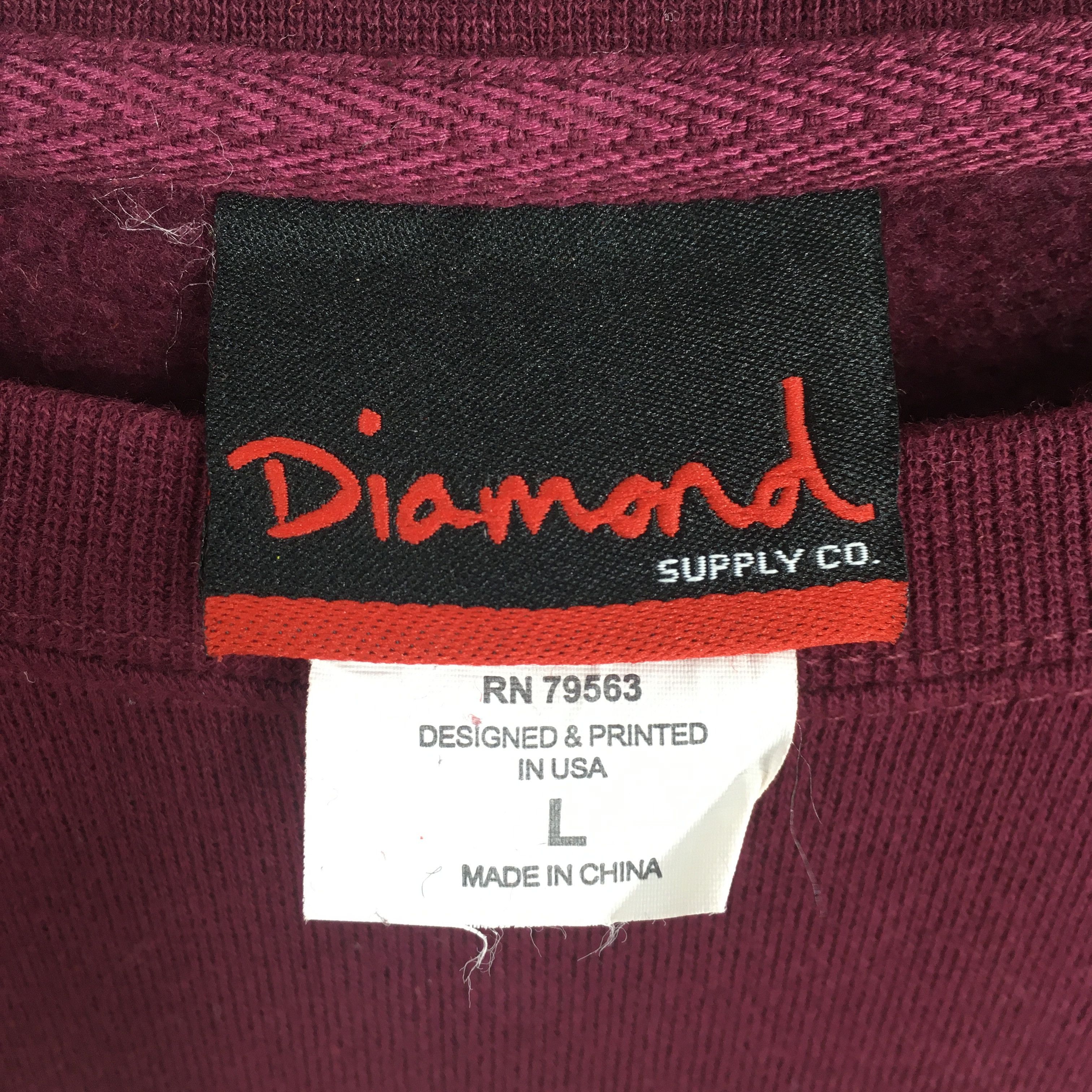 Diamond Supply Co. Vintage Y2K Diamond Supply Co Maroon Sweater Large Size US L / EU 52-54 / 3 - 5 Thumbnail