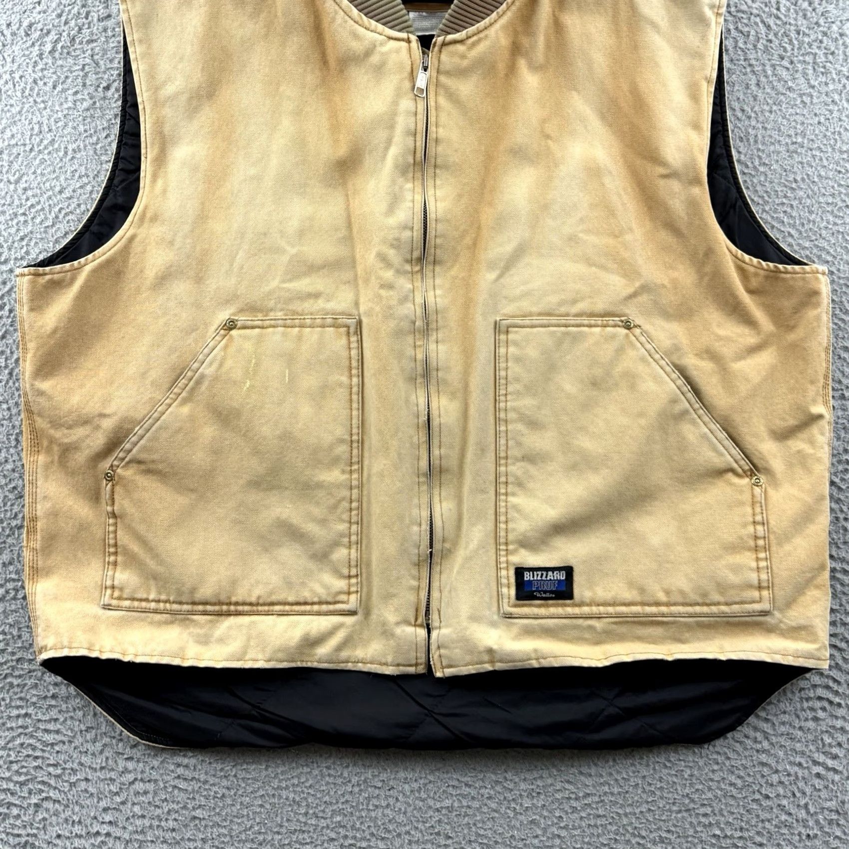 Walls VINTAGE Walls Blizzard Pruf Vest Men 2XL Brown Canvas Insulated Quilted Lined Zip Workwear Jacket/Coat Mid-Length Outdoors Mens Size US XXL / EU 58 / 5 - 2 Thumbnail