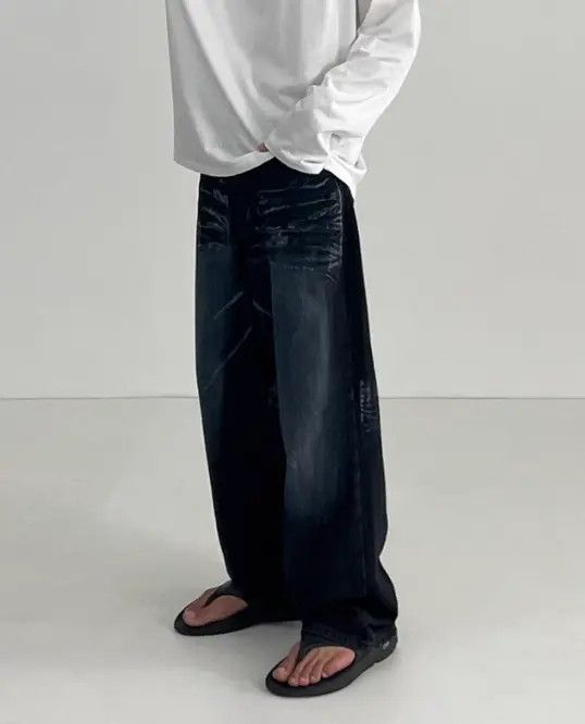 Japanese Brand Hazaki x Aoba High Street Vintage Washed Wide Leg Jeans Size US 32 / EU 48 - 6 Thumbnail