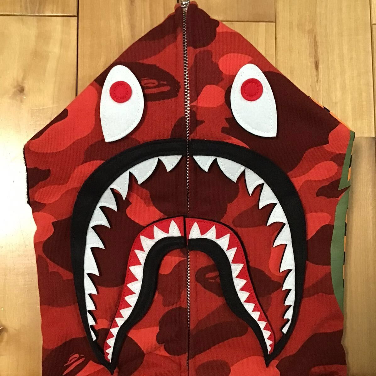 Bape BAPE DETACHABLE Shark full zip hoodie Red camo a bathing ape Size US M / EU 48-50 / 2 - 4 Thumbnail