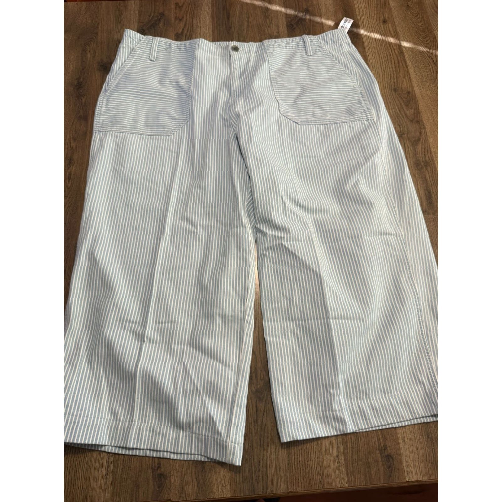 Old Navy VINTAGE Old Navy Outfit Womens 4X Blue White Striped Baggy Wide Leg Button Up Vest NWT Size XXL / US 16-18 / IT 52-54 - 4 Thumbnail