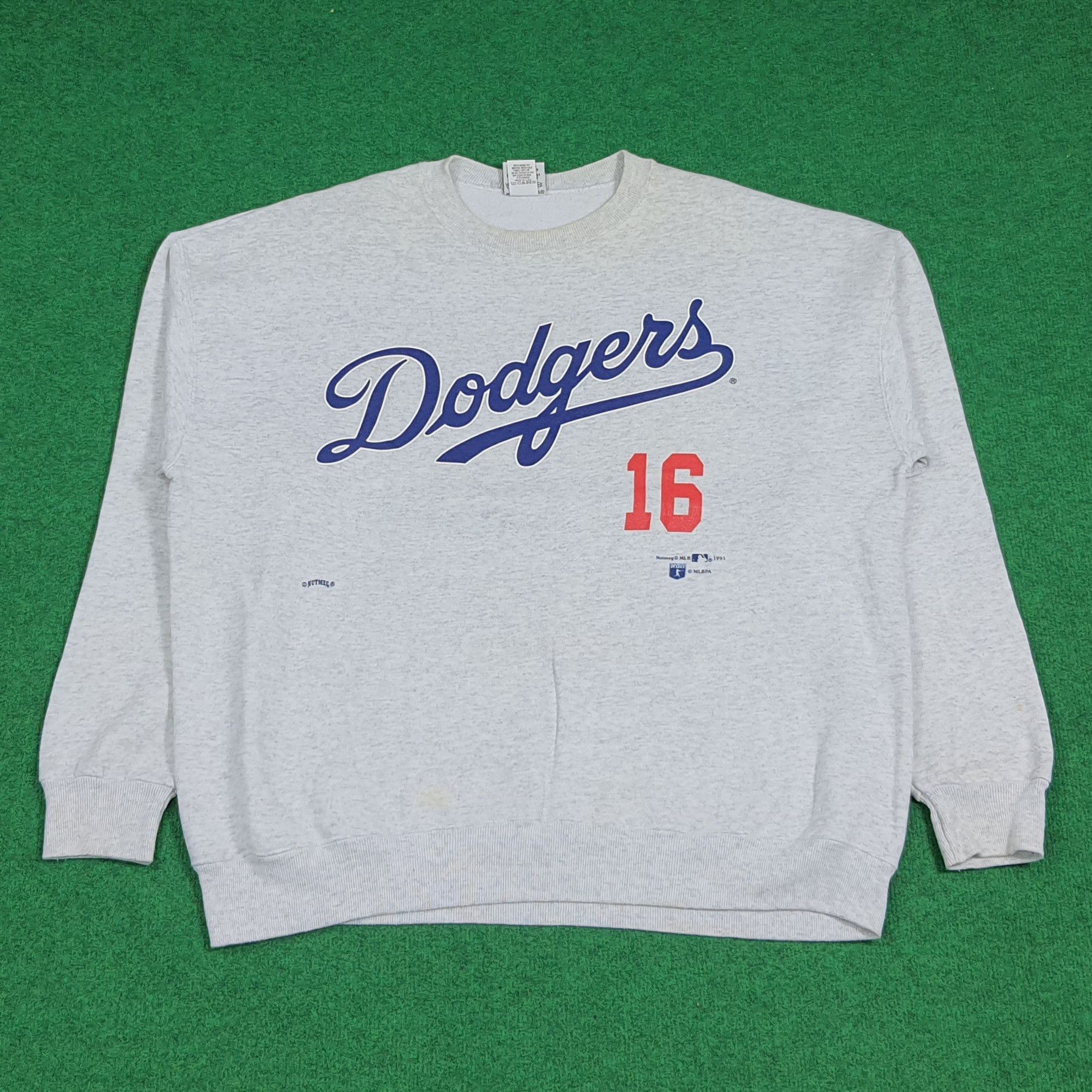 Nutmeg Vintage 90s Nutmeg Hideo Nomo LA Dodgers Sweatshirt C282N14 Size US XL / EU 56 / 4 - 1 Thumbnail