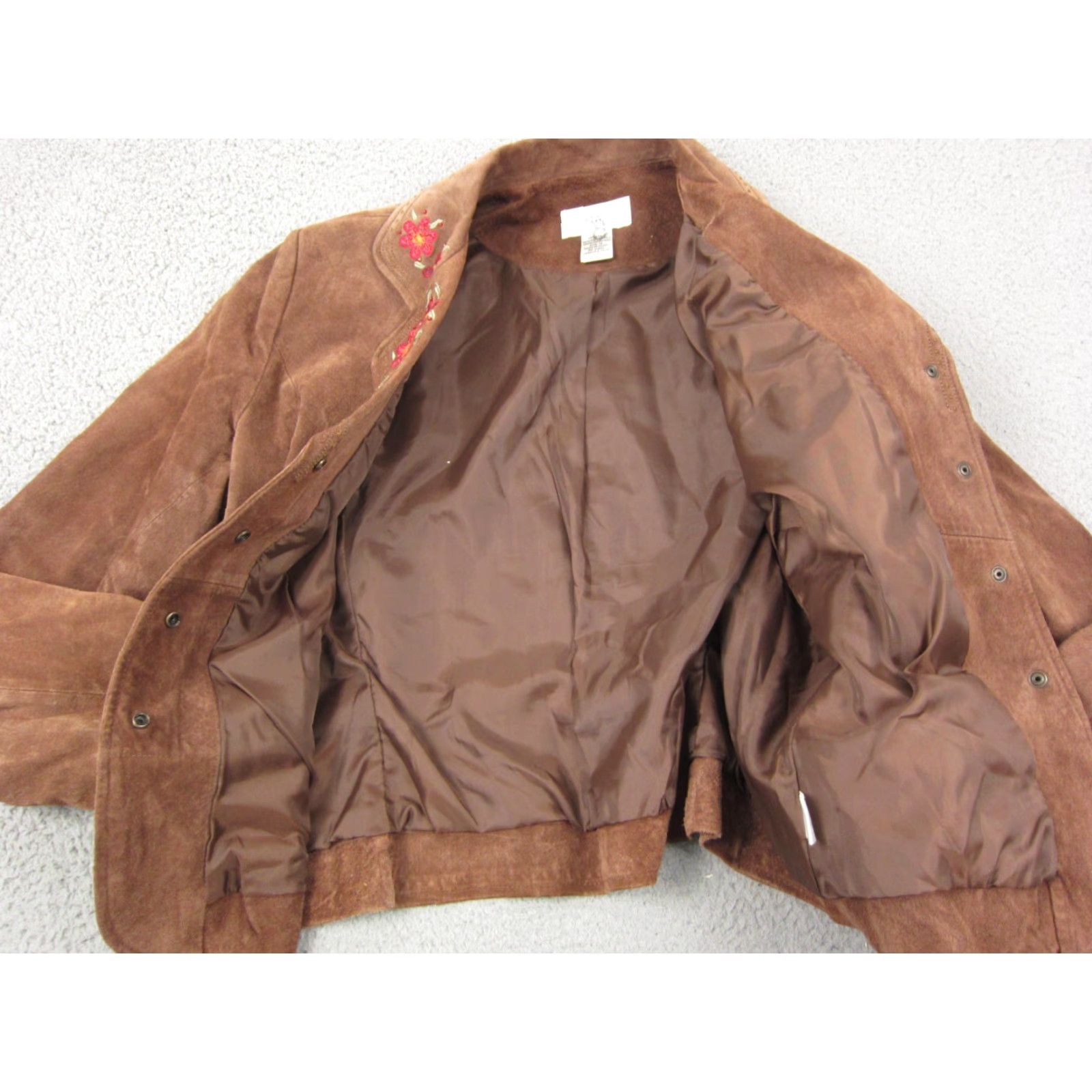Vintage Vintage Chadwicks Leather Jacket Womens 16 Brown Embroidered Floral Western Boho Leather Jacket Brown Embroidered Western 16 Womens Size XXL / US 16-18 / IT 52-54 - 6 Thumbnail