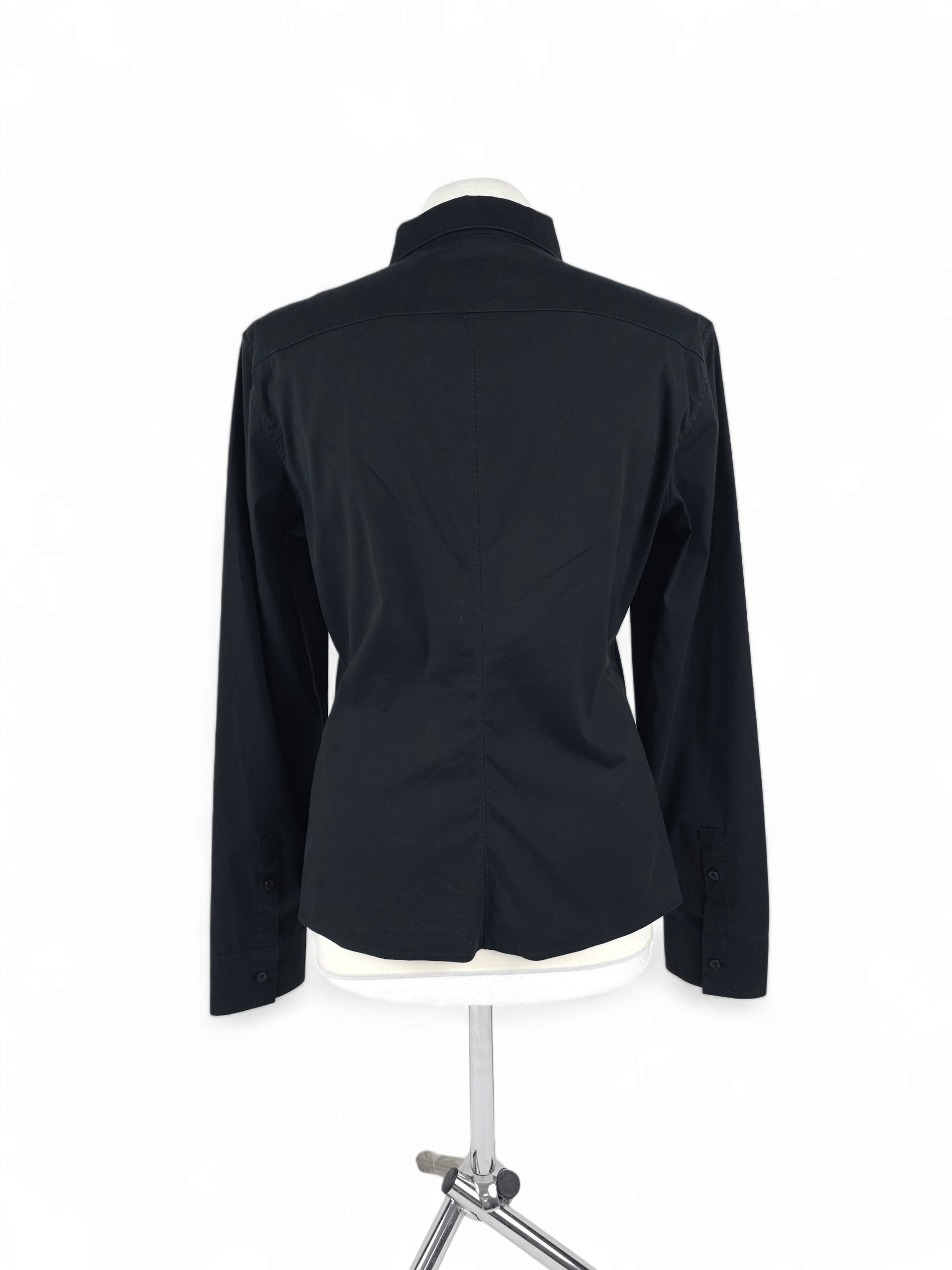 Designer 💎 Jil Sander Classic Black Button Up Shirt Elegant Casual Size M / US 6-8 / IT 42-44 - 2 Thumbnail