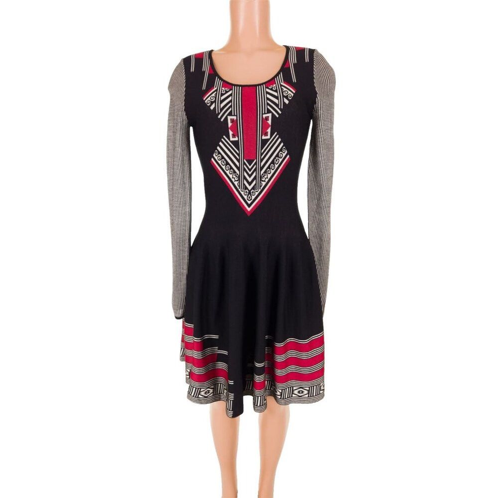Etro Etro Jacquard Knit Dress Size 44 US 6 Black Multi $925 Size M / US 6-8 / IT 42-44 - 2 Thumbnail