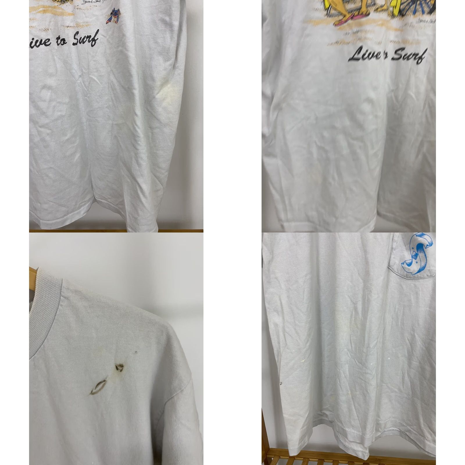 Olive VTG 90s 17th Street Surf Shop Live To Surf Single Stitch Pocket T-Shirt XL Shirt Mens Light Gray Size US XL / EU 56 / 4 - 8 Thumbnail