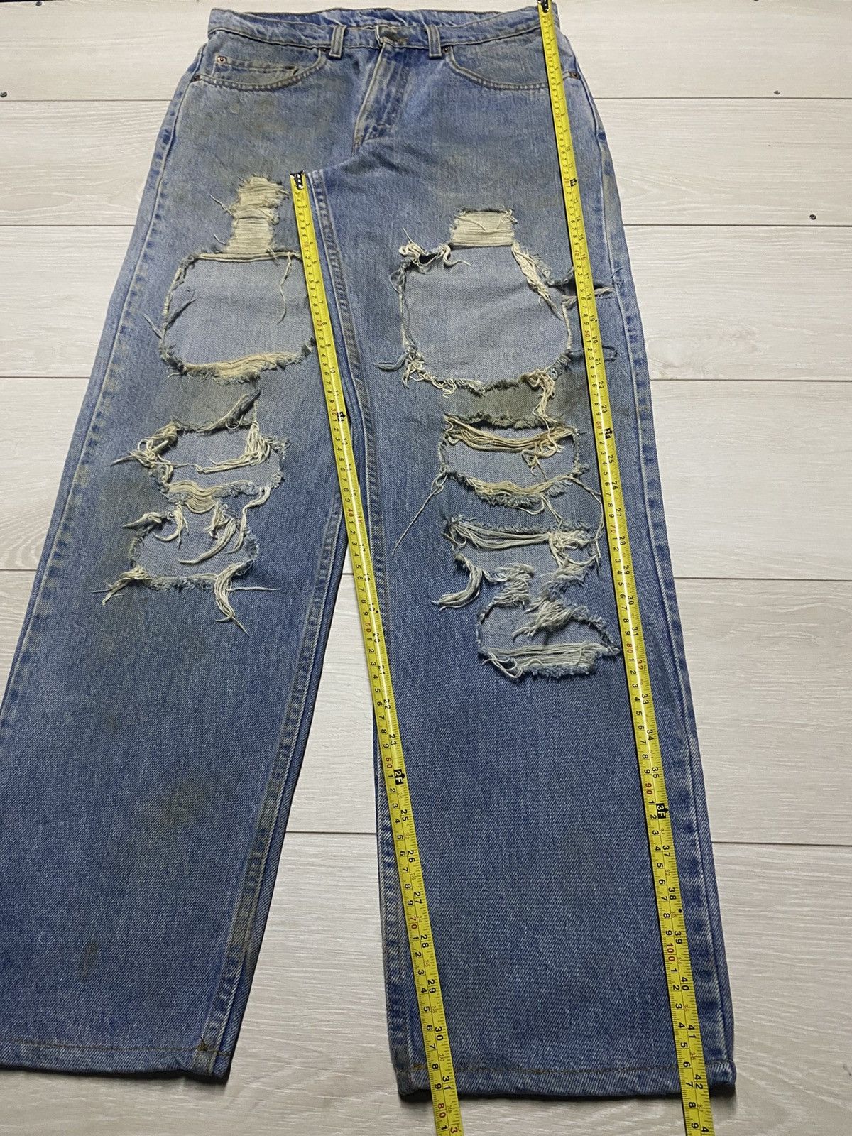 Levi's Vintage Levis Mud Wash Grunge Ripped Jeans Size US 32 / EU 48 - 16 Thumbnail