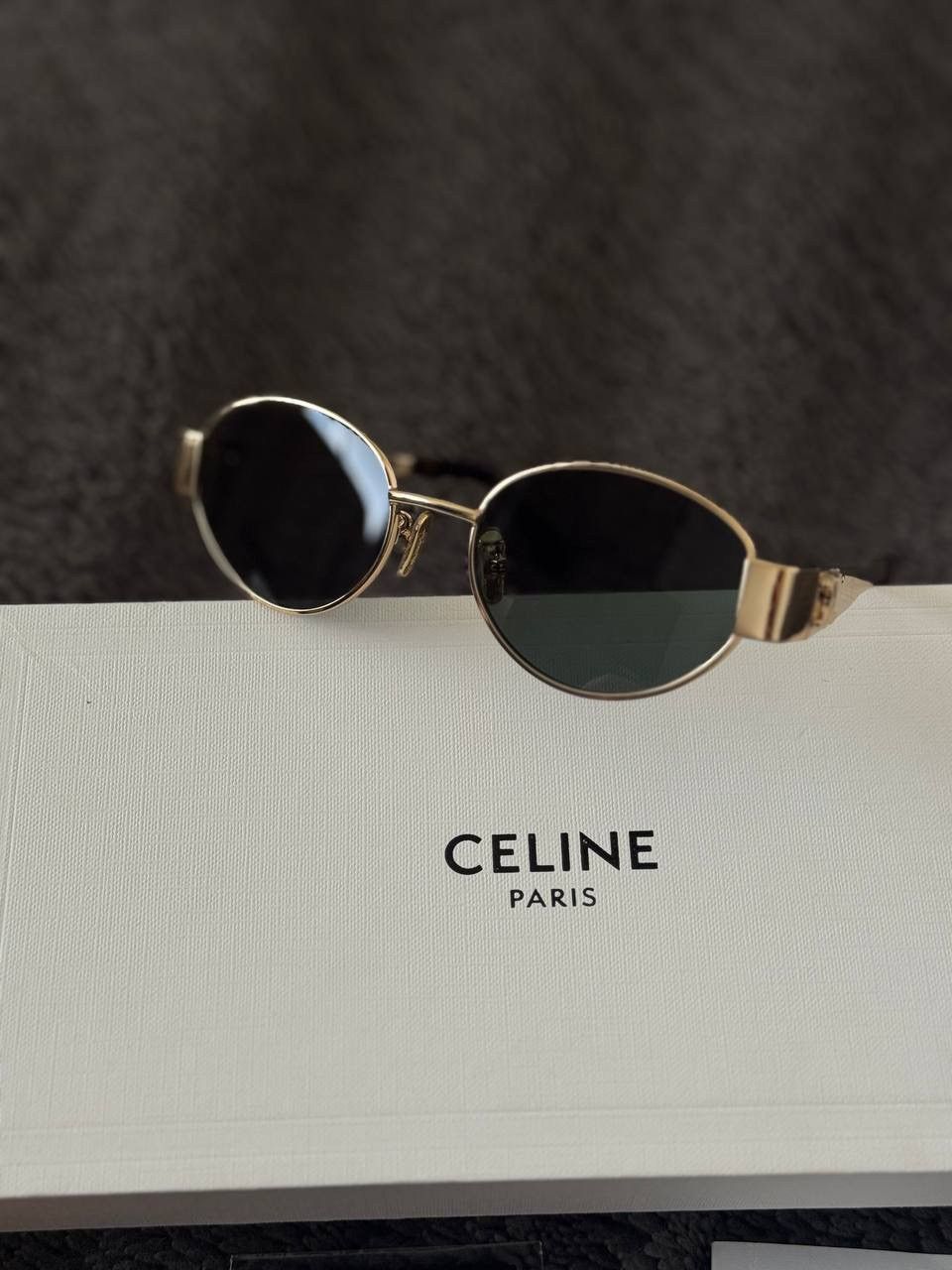 Celine Celine Triomphe Metal Oval Sunglasses Size ONE SIZE - 3 Thumbnail