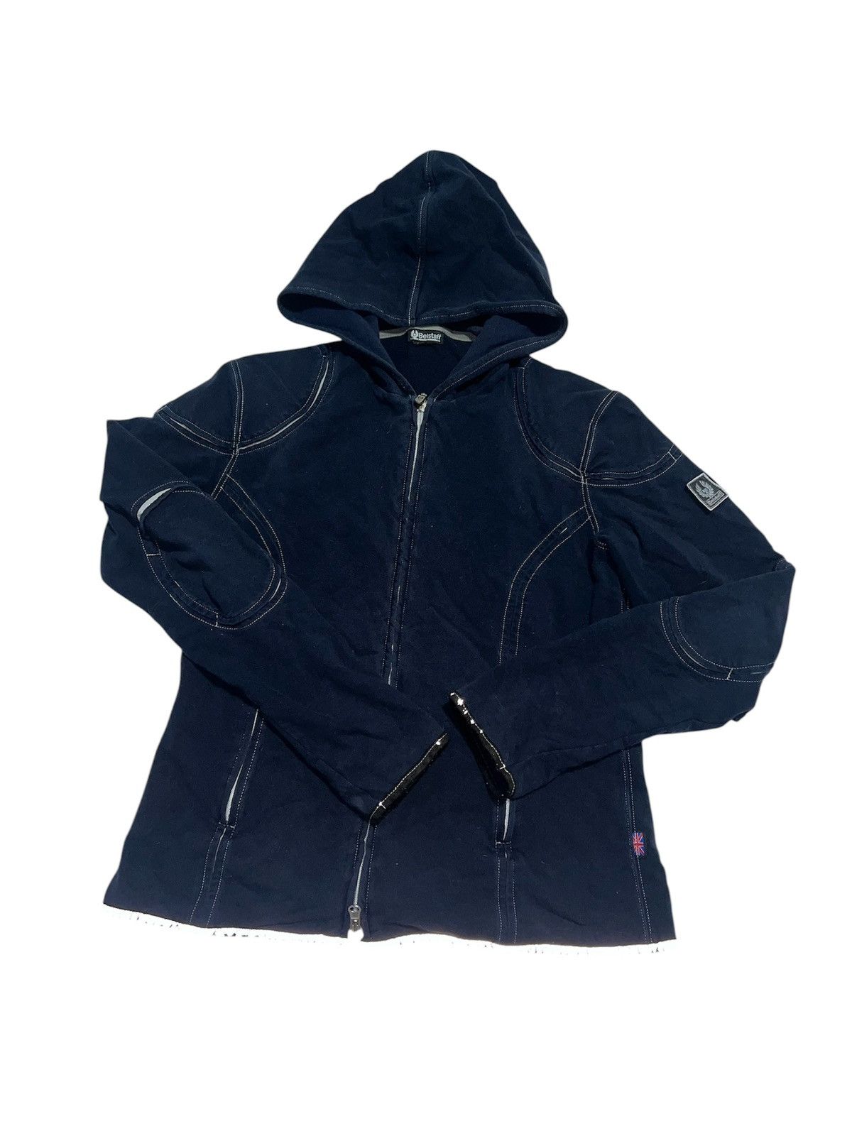 Belstaff × Vintage Vintage Belstaff brand logo reflective zip hoodie Size M / US 6-8 / IT 42-44 - 2 Thumbnail