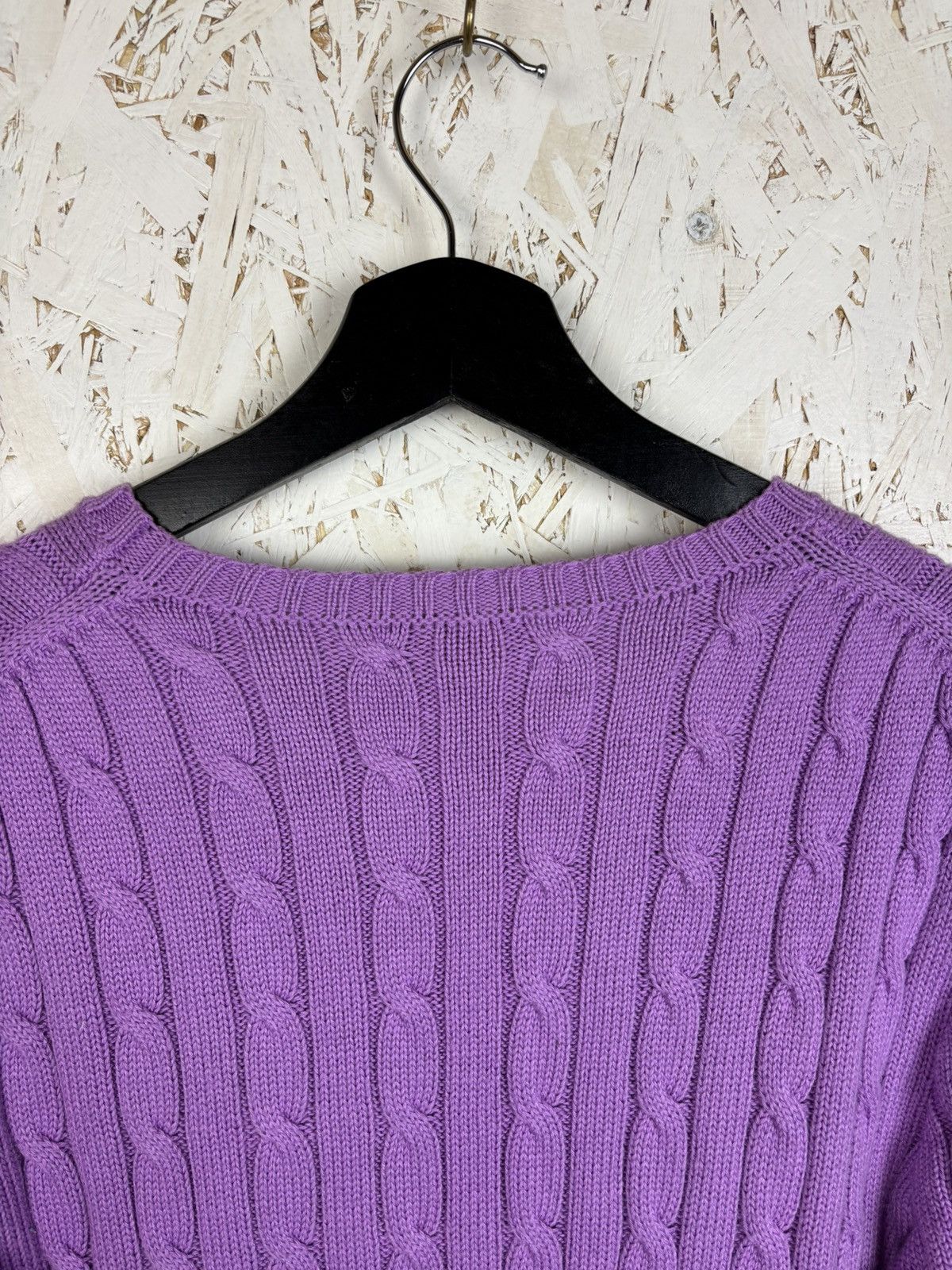 Polo Ralph Lauren Polo By Ralph Lauren Purple Cable Knit Sweater Size M Size M / US 6-8 / IT 42-44 - 5 Thumbnail