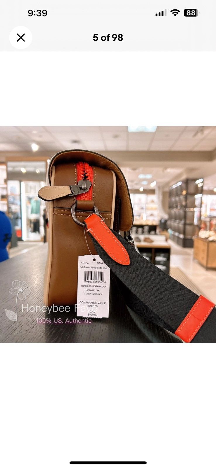 Coach NWT Coach MEN's Track Crossbody In Colorblock CH106 Size ONE SIZE - 4 Thumbnail