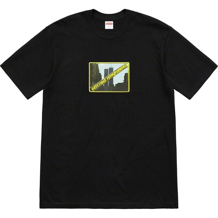 Supreme Supreme Greetings Tee “Twin Towers” T-Shirt (Black) // SS19 Size US L / EU 52-54 / 3 - 3 Thumbnail