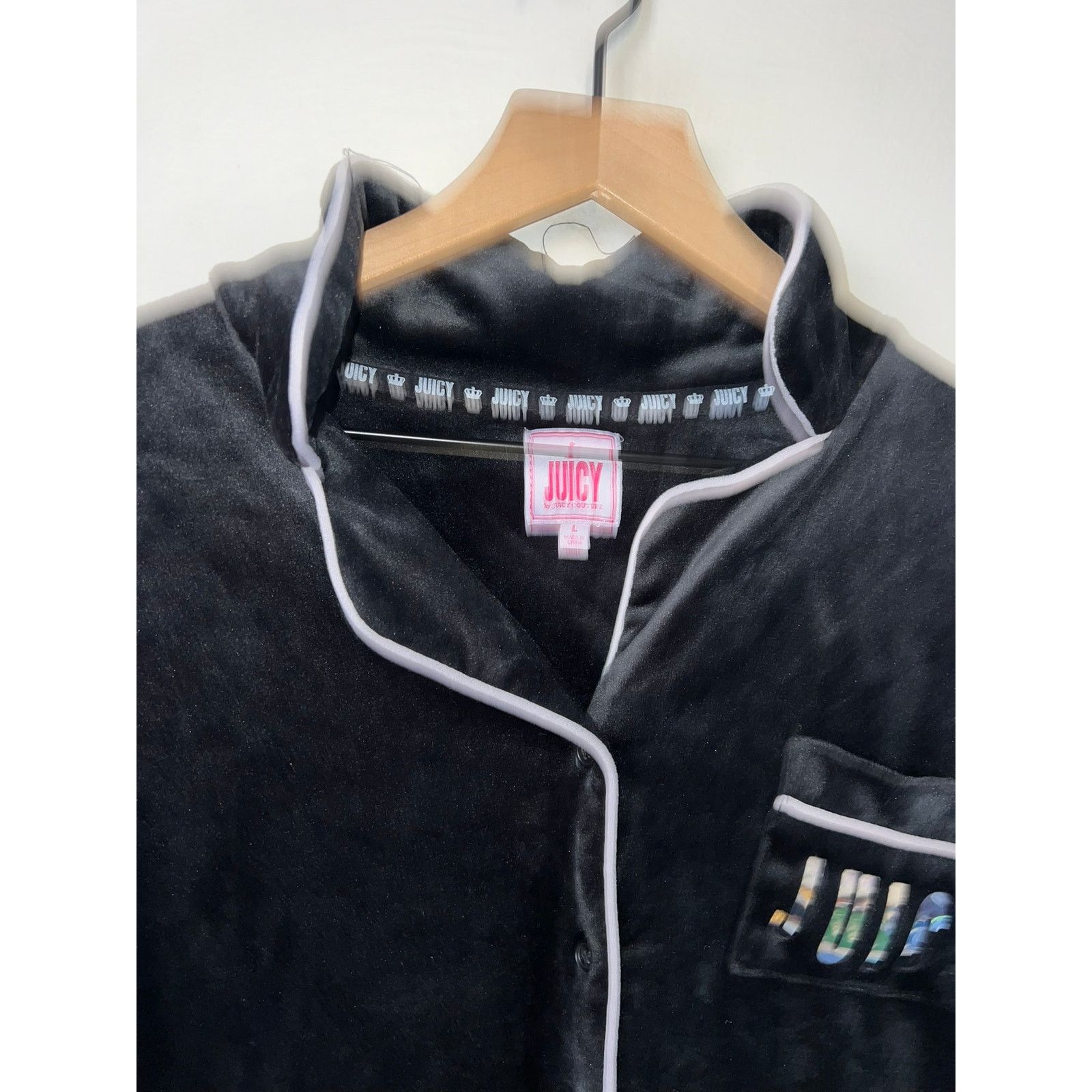 Juicy Couture Juicy Couture Sleep Top Black Silver By Juicy Women Y2K L Size L / US 10 / IT 46 - 6 Thumbnail