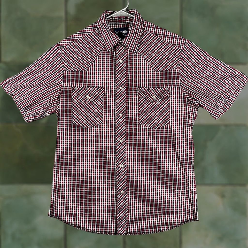 Wrangler Wrangler Shirt Mens M Red Plaid Western Pearl Snap Short Sleeve Cowboy Western Shirt Mens M Red Plaid Pearl Snap Short Sleeve Sony? Size US M / EU 48-50 / 2 - 1 Thumbnail