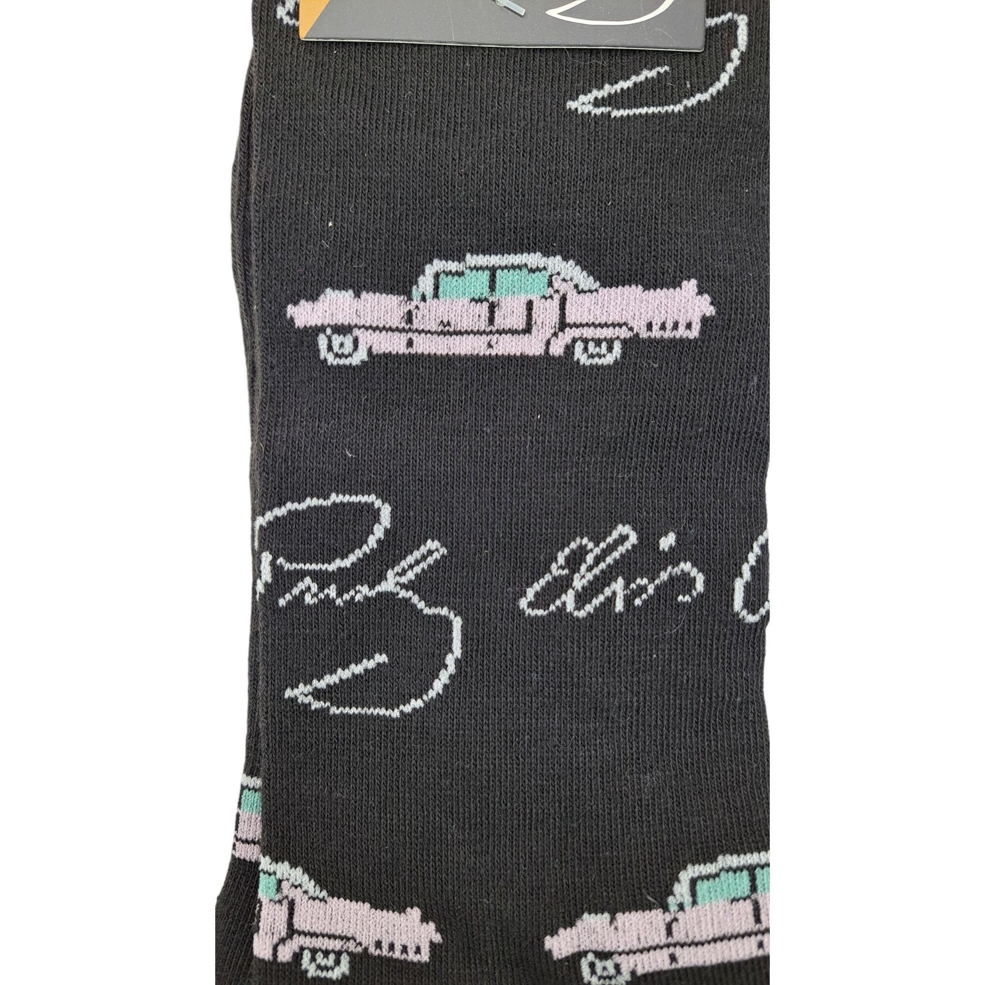 Other Elvis Presley Socks Pink Cadillac Black Blue 2 Pair One Size Size ONE SIZE - 4 Thumbnail
