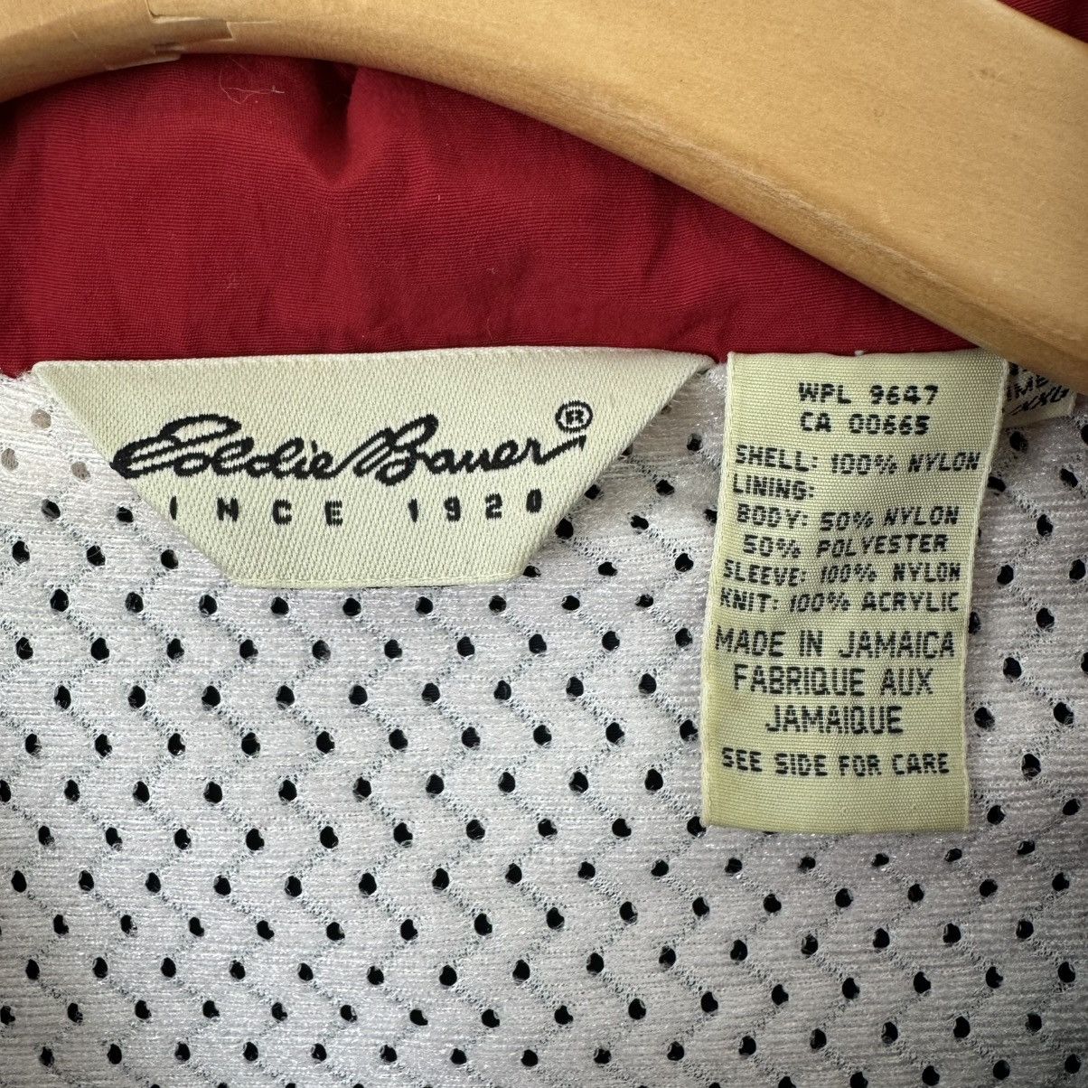 Eddie Bauer × Vintage VTG 90s Eddie Bauer Navy Jacket Embroidered Spellout | 2XL Size US XXL / EU 58 / 5 - 4 Thumbnail