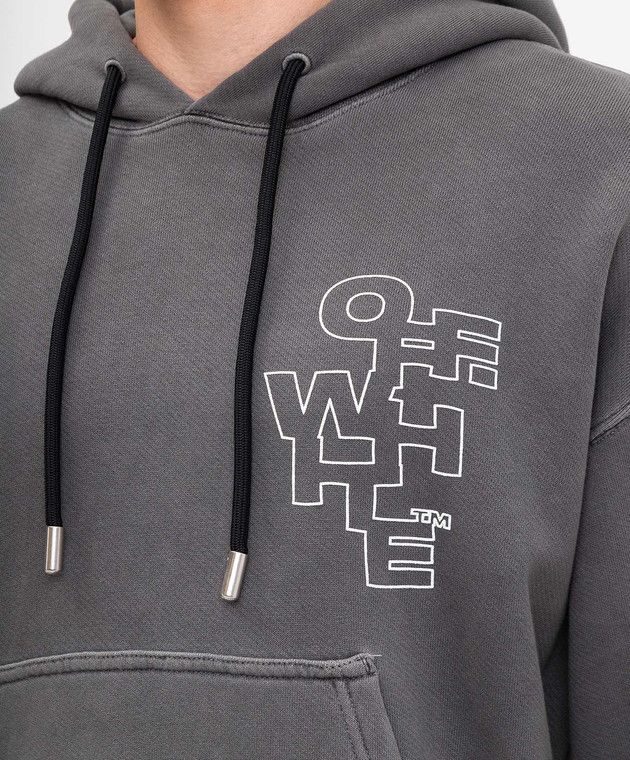 Off-White o1s22i1n1124 Outline Arrow Hoodie in Grey Size US L / EU 52-54 / 3 - 5 Thumbnail