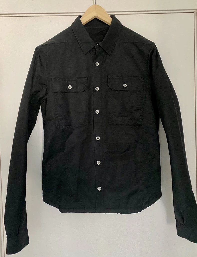 Rick Owens Drkshdw Rick Owens Black Cotton Shirt Jacket for Men- DMC Size US S / EU 44-46 / 1 - 1 Thumbnail