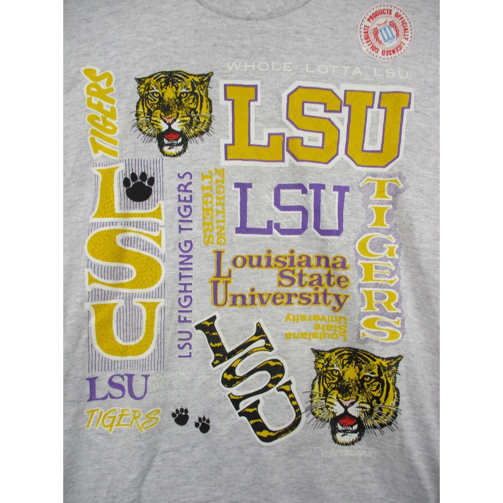 TEE JAYS VINTAGE LSU Shirt Mens Large Gray Louisiana State University Tigers Tee 90s USA Size US L / EU 52-54 / 3 - 2 Thumbnail