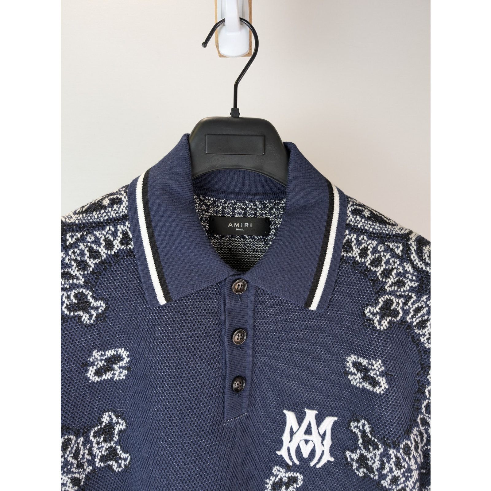 Amiri o1rshd1 Bandana Polo Shirt in Blue Size US S / EU 44-46 / 1 - 7 Thumbnail