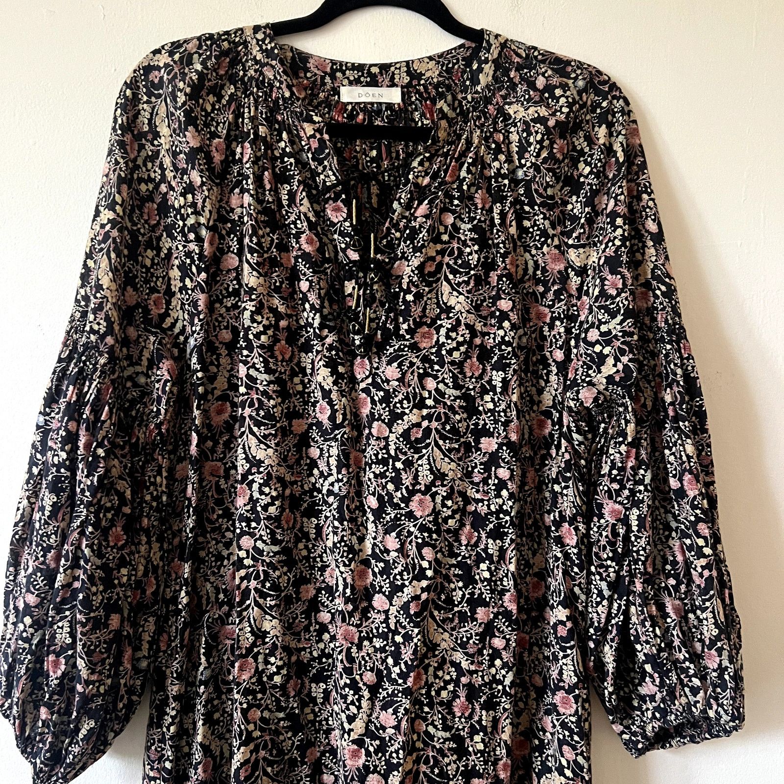 DOEN Doen midi cotton viscose dress floral brown pink size XS D1 Size XS / US 0-2 / IT 36-38 - 3 Thumbnail