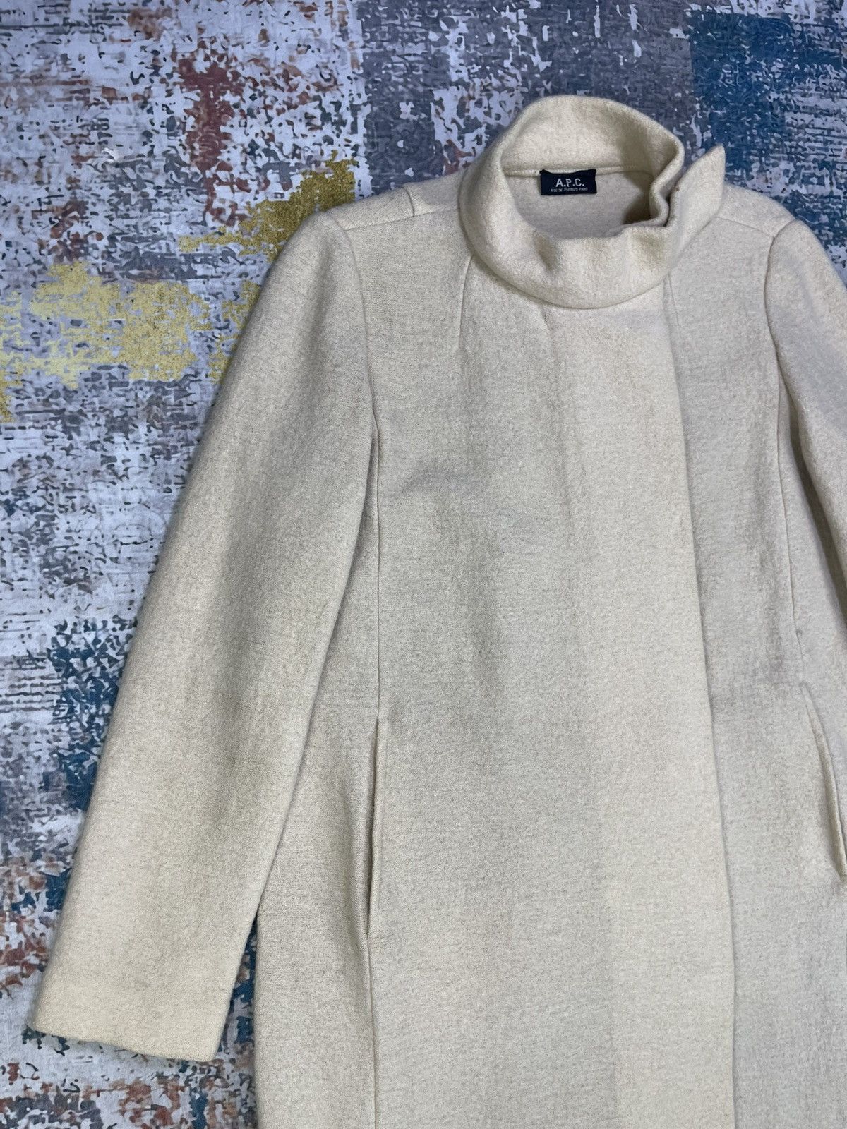 A.P.C. A.P.C High Neck Magnet Snap Wool Long Coat Size L / US 10 / IT 46 - 3 Thumbnail