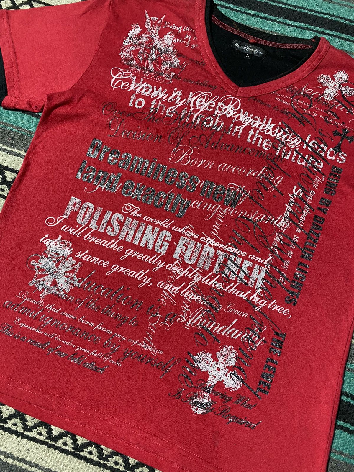Japanese Brand 2000s OriginRemahGear - Vkei Poem Shirt Size US M / EU 48-50 / 2 - 6 Thumbnail