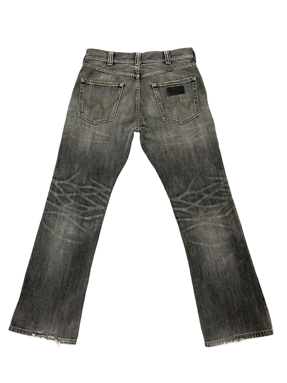 Japanese Brand Flare Jeans Wrangler Over Distress Denim Boot Cut 6🟦4 Size US 31 - 11 Thumbnail