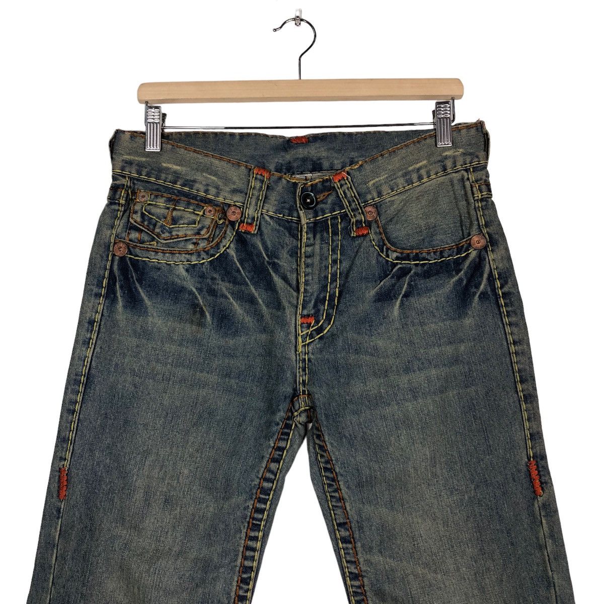 Japanese Brand 🔥VINTAGE DENIM JEANS TRUE RELIGION DESIGN BIG POCKET Size US 32 / EU 48 - 3 Thumbnail