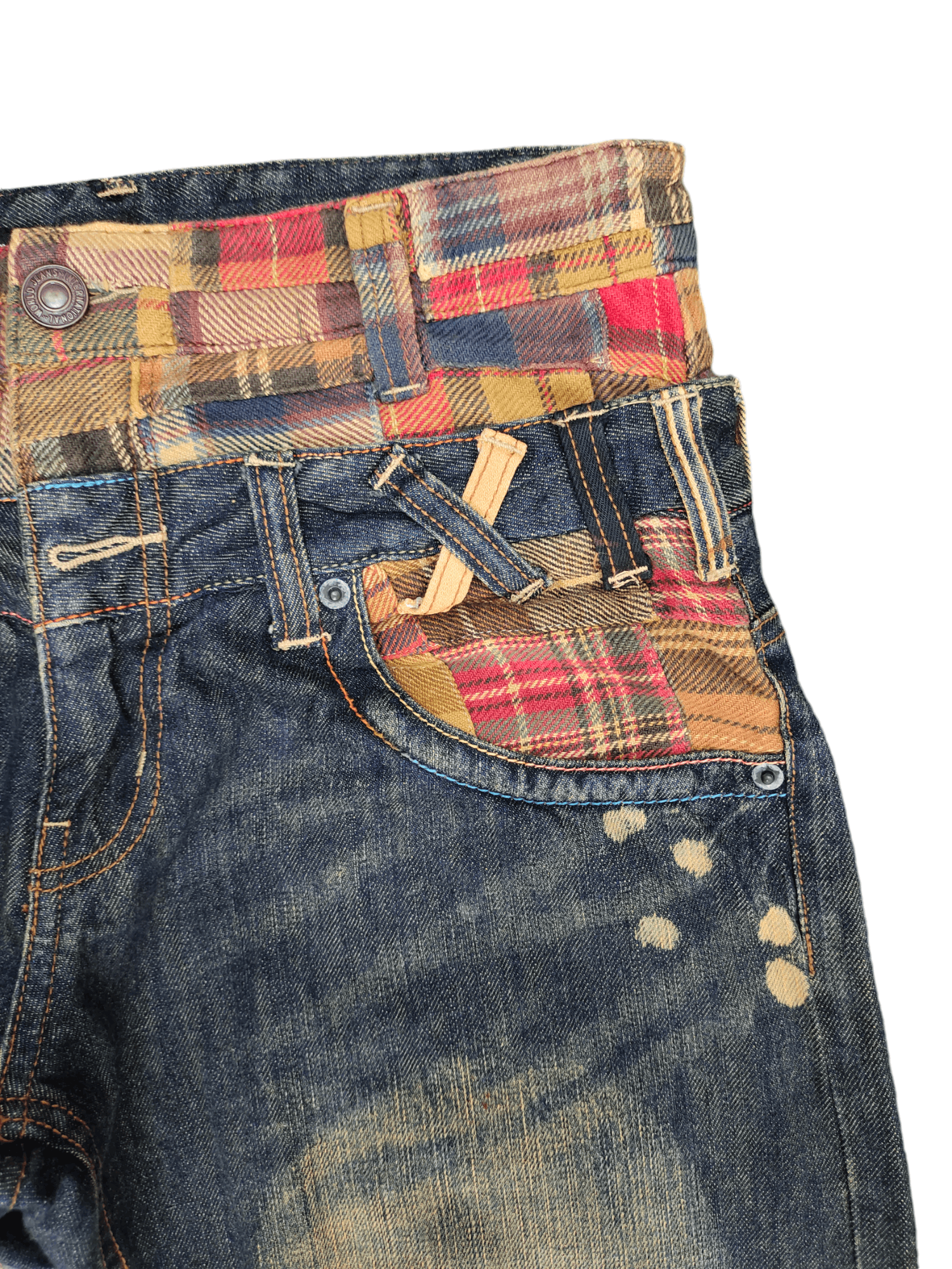 If Six Was Nine Japanese Memory Special Double Waist Jean Kapital Ppfm Style Size US 31 - 4 Thumbnail