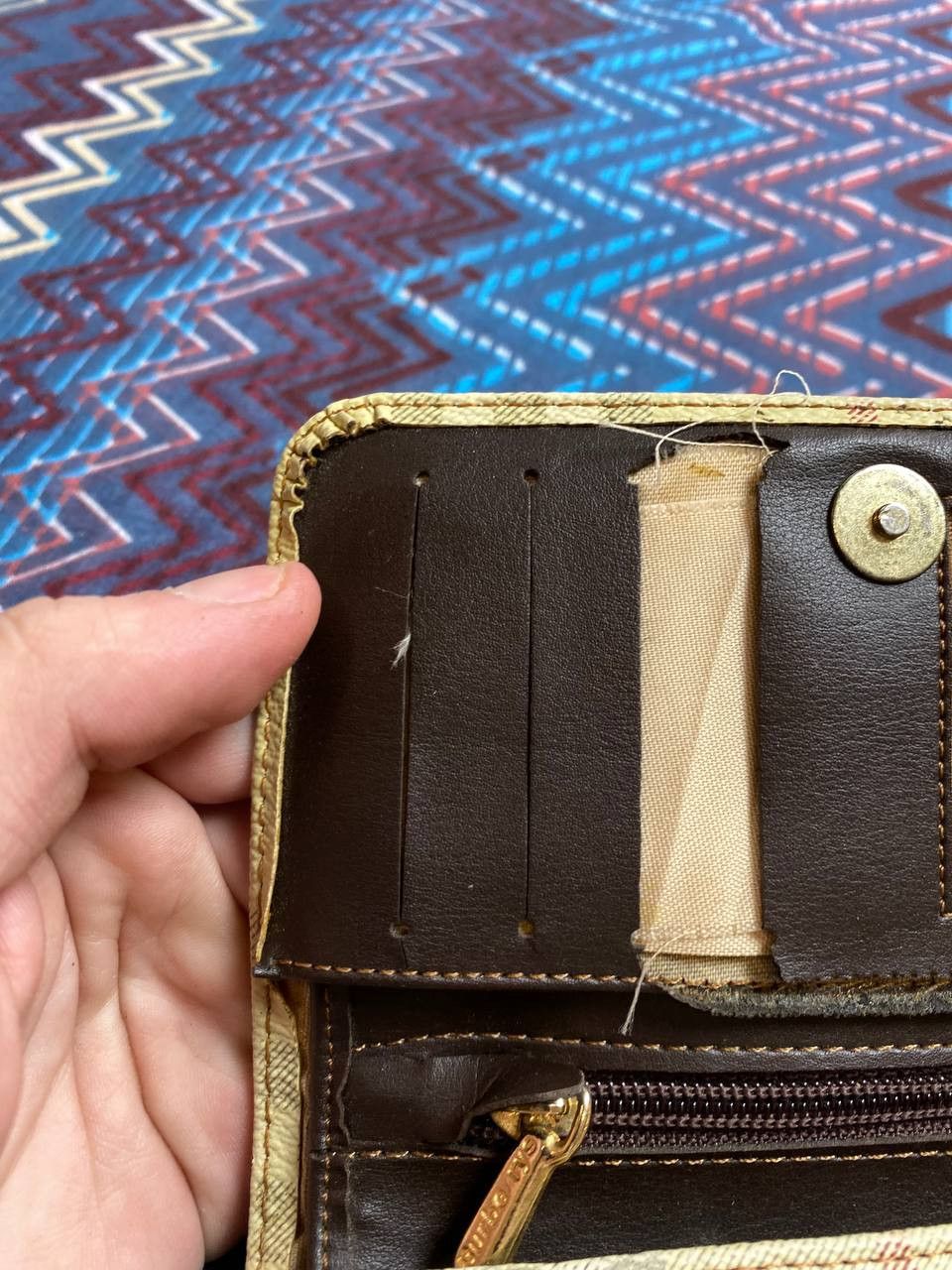Burberry × Vintage Vintage Burberry Nova Check Leather Wallet Size ONE SIZE - 7 Thumbnail