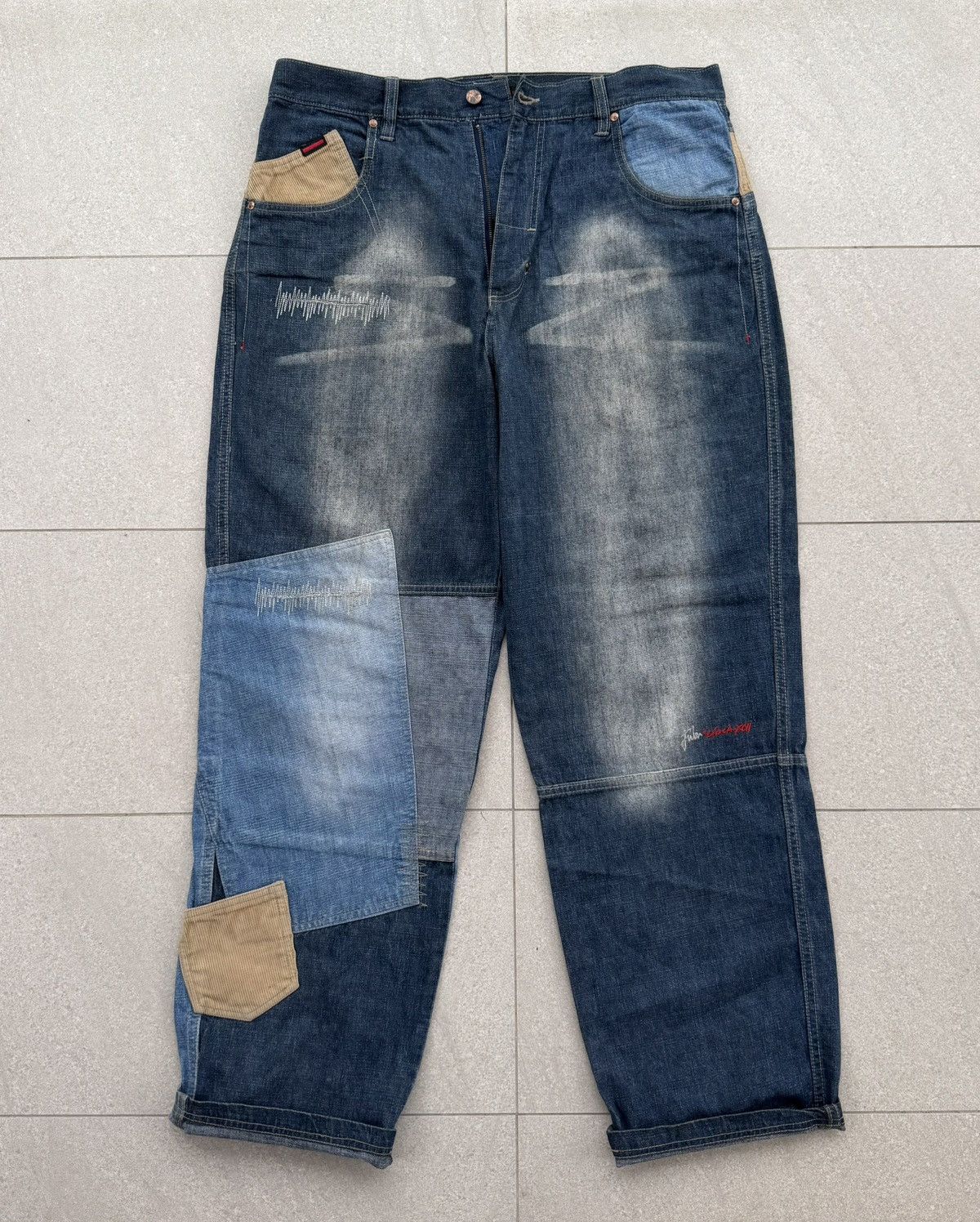 Fubu FUBU The Collection Baggy Jeans Patchwork Vintage Hip Hop Size US 36 / EU 52 - 2 Thumbnail