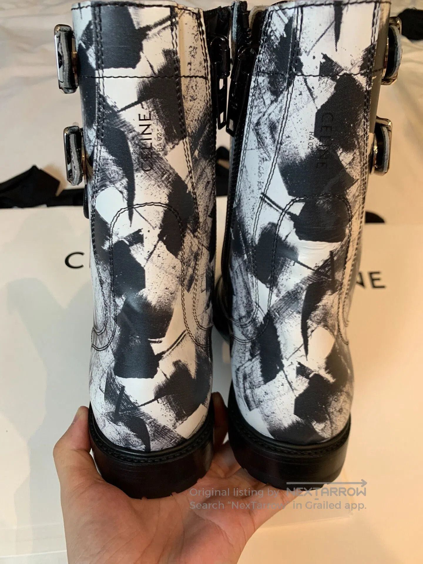 Celine Celine Show Print Combat Boots RA02. Size US 9 / EU 42 - 5 Thumbnail