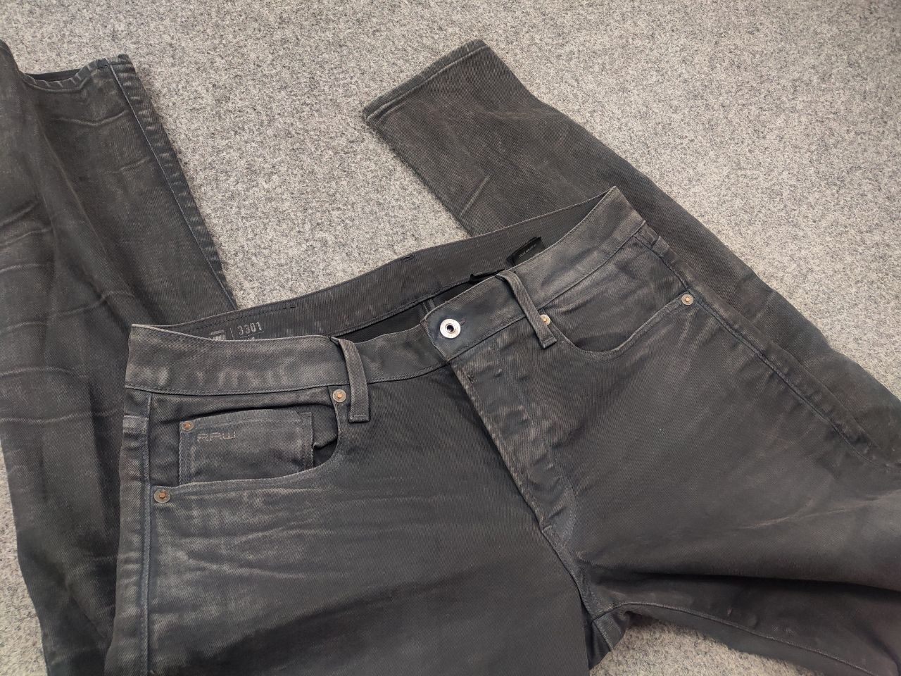 G-Star G Star Raw Vintage 3301 Gray Waxed Jeans if six was nine Size US 33 - 11 Thumbnail