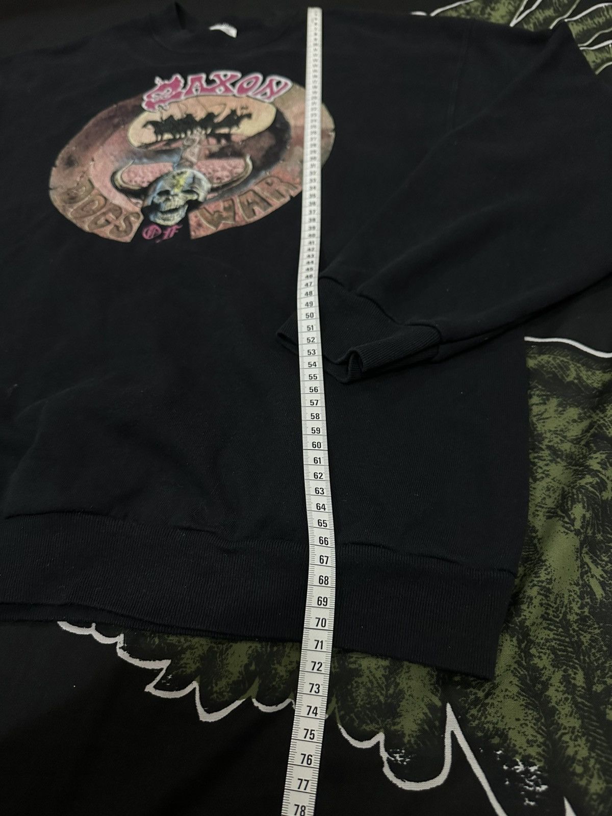 Saxony × Vintage Vintage *RARE* 90’s Screen Stars Saxon Rock Band Sweater Size US M / EU 48-50 / 2 - 4 Thumbnail