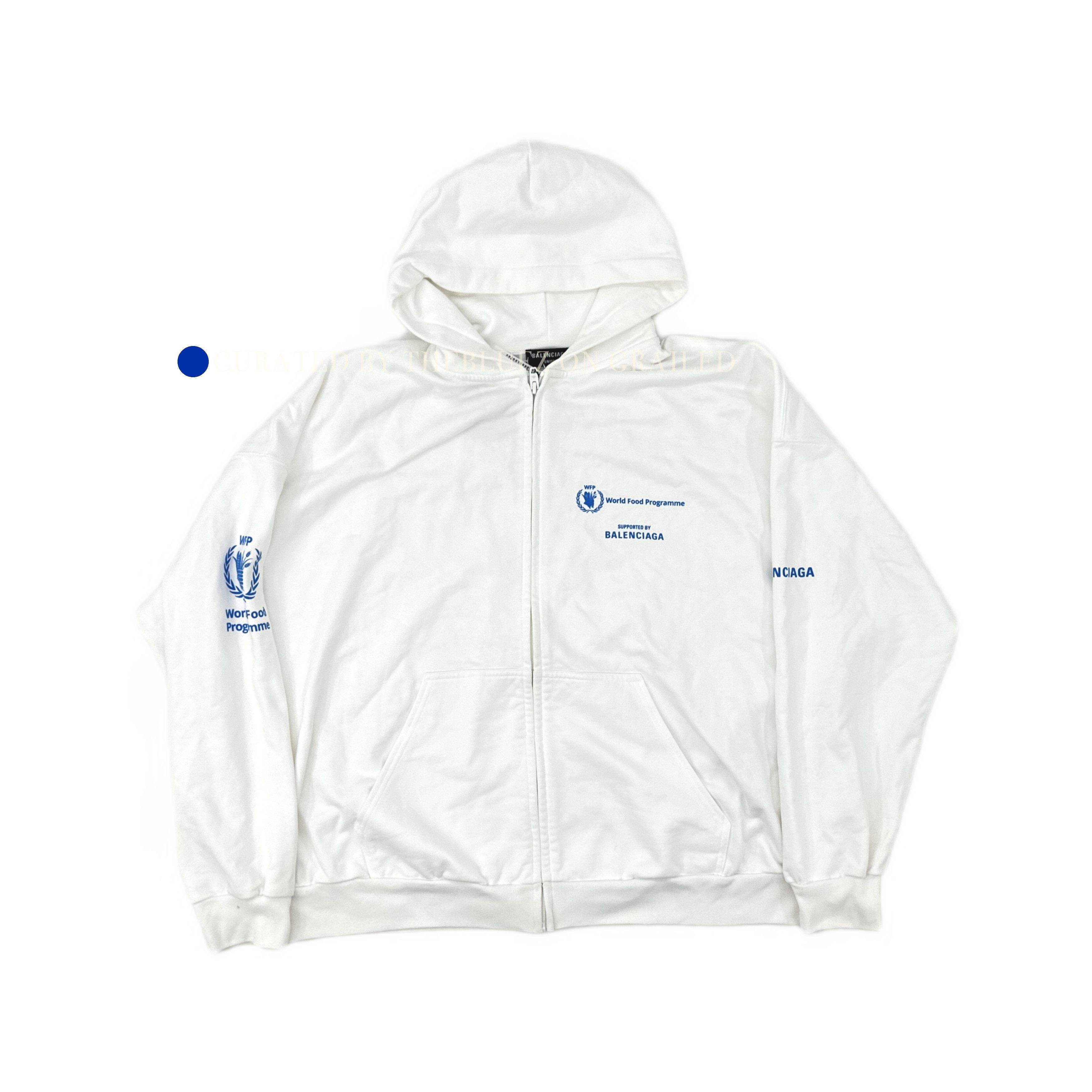 Balenciaga balenciaga soccer zip-up hoodie miami cream white | Grailed