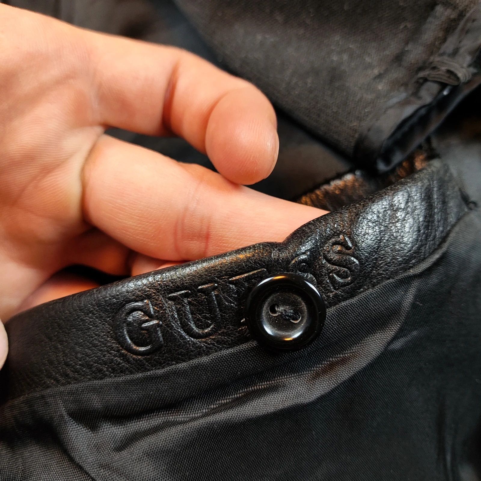 Guess Vintage Guess XL leather jacket button 90s rare archive Size US XL / EU 56 / 4 - 20 Thumbnail