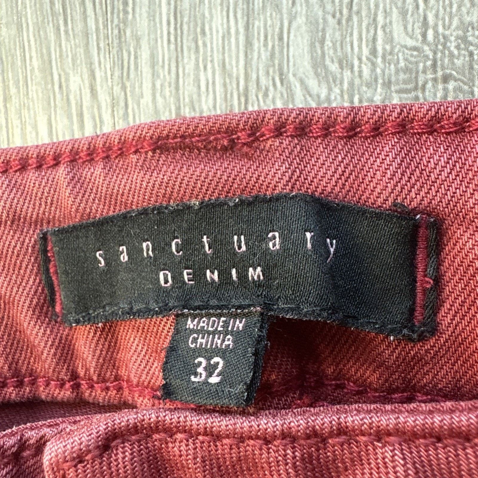 Sanctuary Sanctuary Denim Women's 32 Red Moto Zipper Skinny Jeans Size 32" / US 10 / IT 46 - 2 Thumbnail