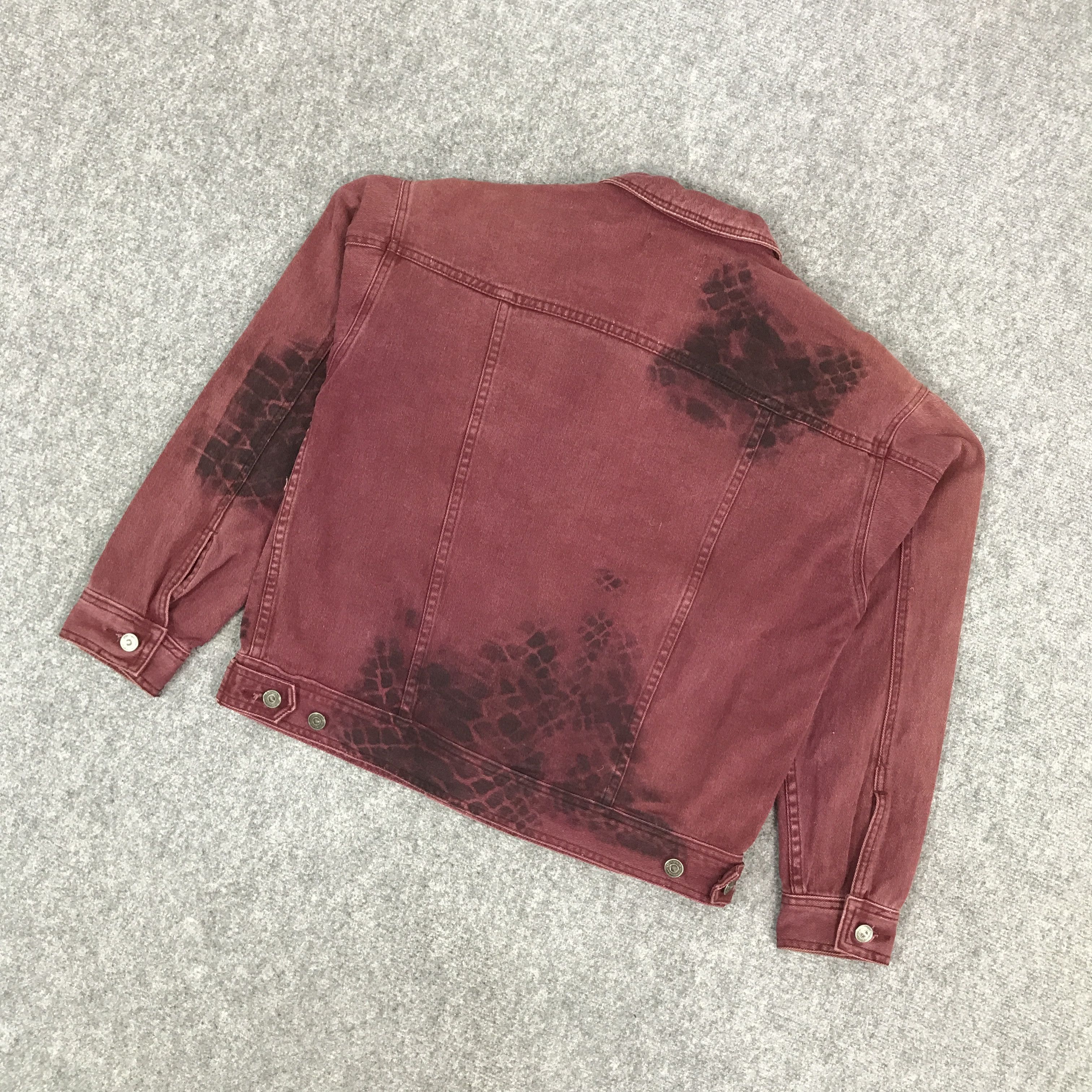 Japanese Brand JAPAN A.FLASH RED FADED BUTTON DENIM JACKET Size US M / EU 48-50 / 2 - 6 Thumbnail