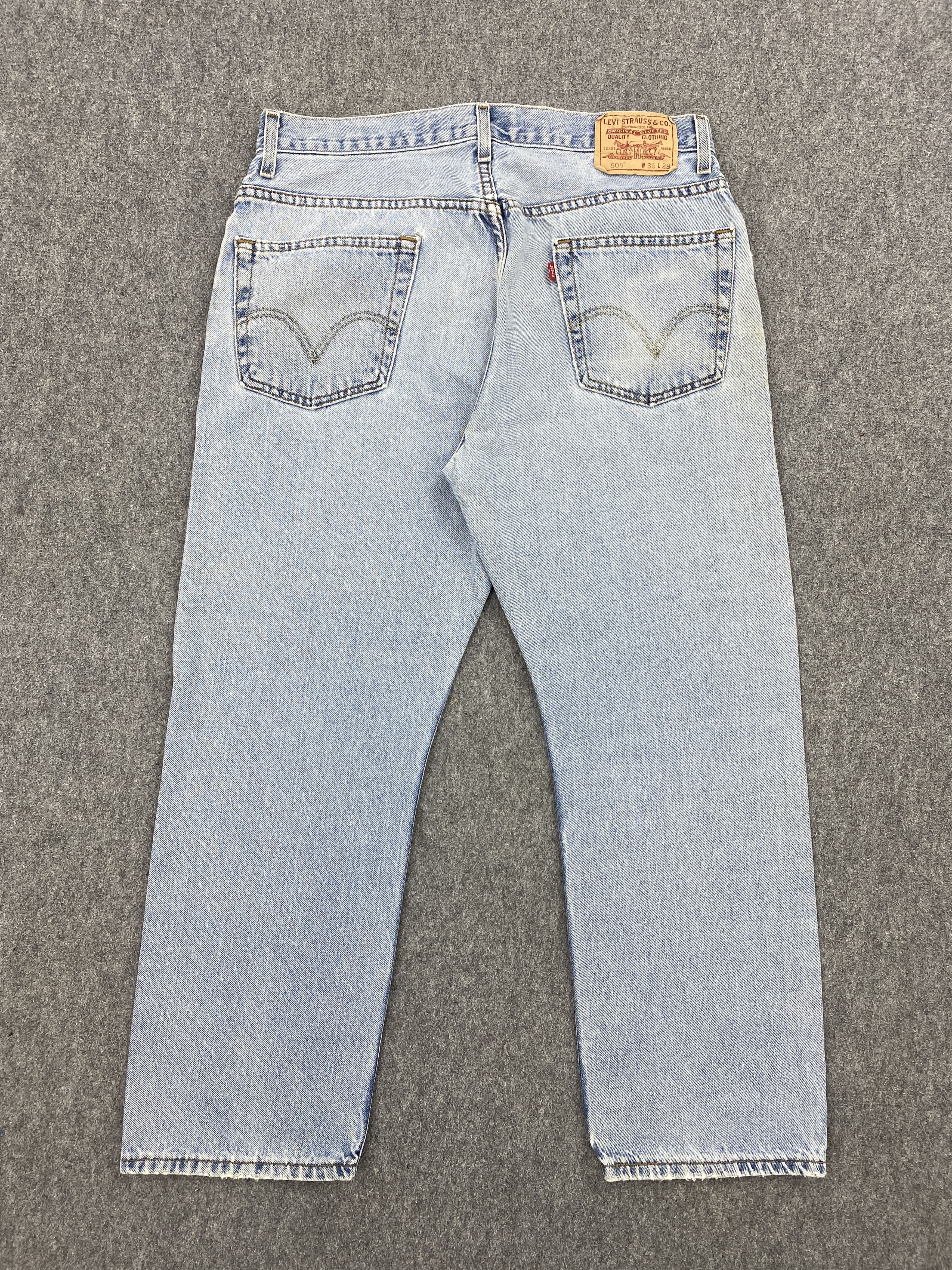 Levi's Light Washed Vintage Levis 505 Jeans DP2621 Size US 34 / EU 50 - 3 Thumbnail