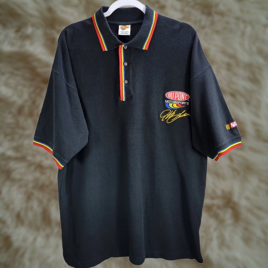 NASCAR Men's Winners Circle Du Pont Motorsports NASCAR Black Polo Shirt Sz L Size US L / EU 52-54 / 3 - 1 Thumbnail