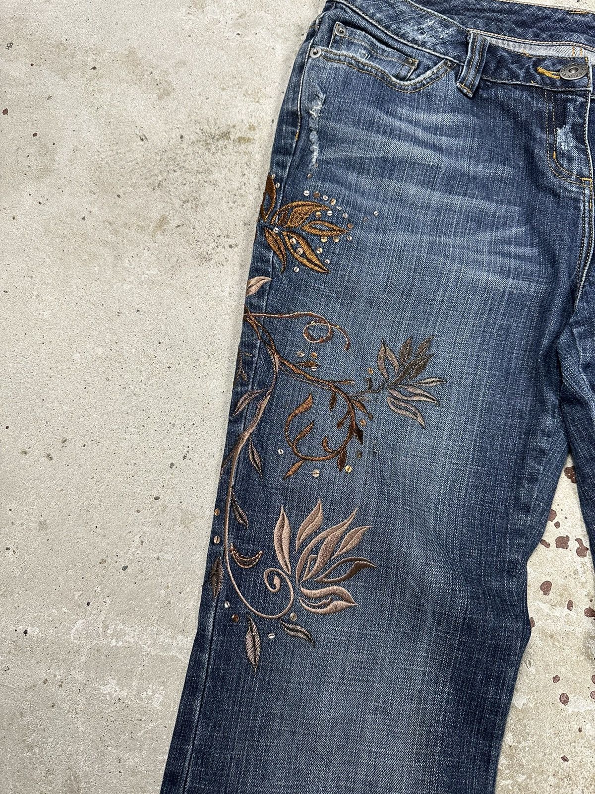 If Six Was Nine Vintage Y2K Flare Bootcut Rhinestones Denim Pants Jeans Size US 30 / EU 46 - 7 Thumbnail