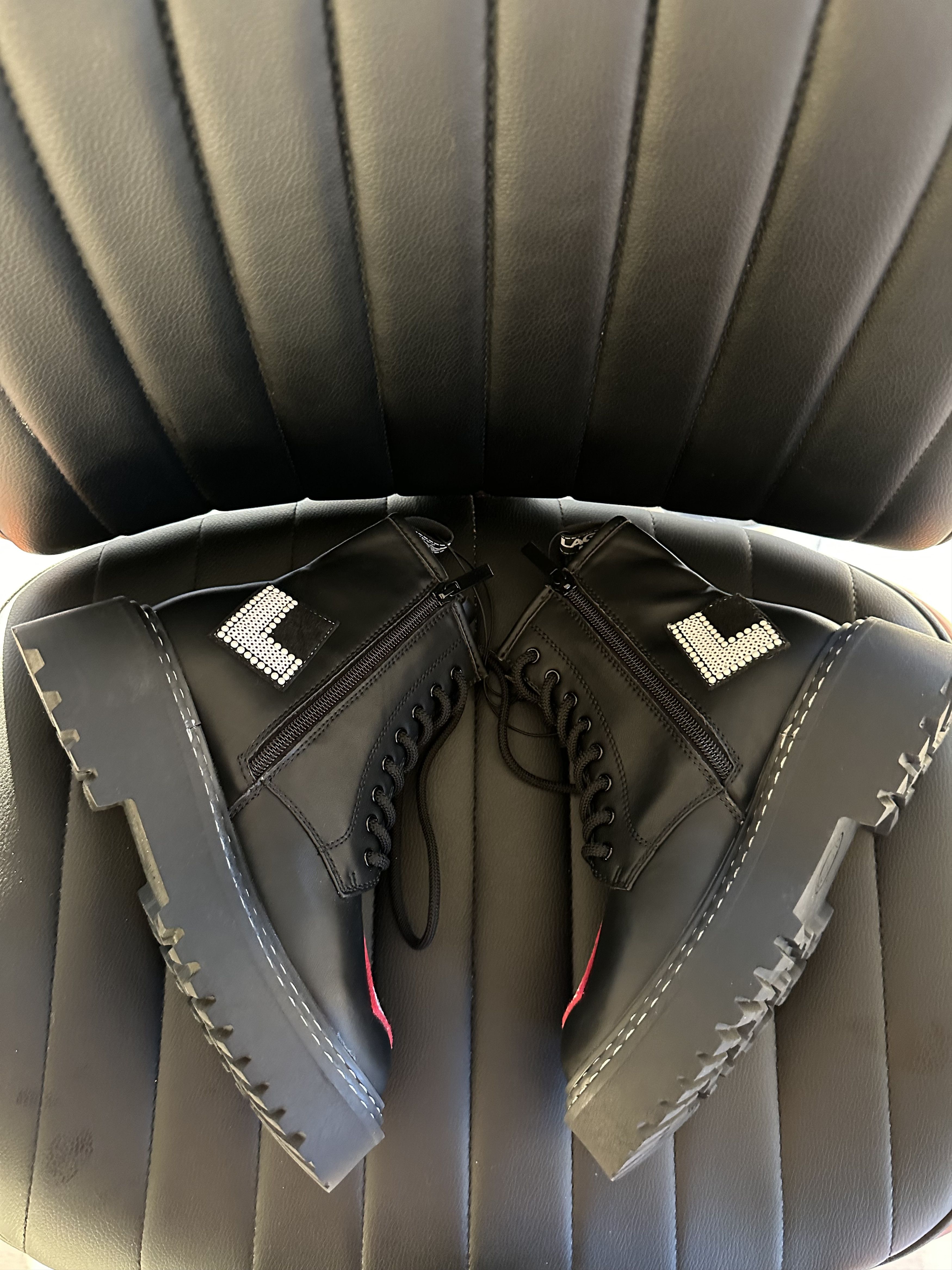 Karl Lagerfeld KARL LARGERFELD Dixie Paris Logo Combat Boot *NO BOX* Size US 5.5 / IT 35.5 - 3 Thumbnail