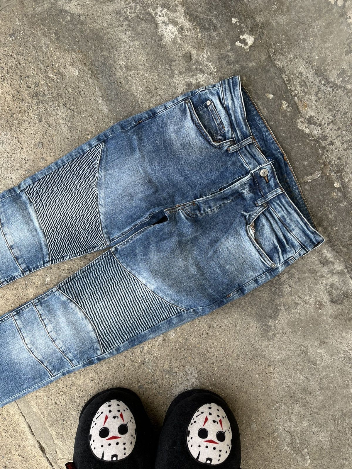 Vintage [Balmain Biker Style] Vintage H&M Jeans Size US 31 - 2 Thumbnail