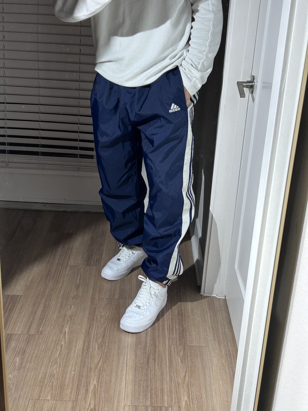 Adidas × Vintage Adidas Vintage Mens Nylon Pants Drill Y2K Size US 36 / EU 52 - 3 Thumbnail