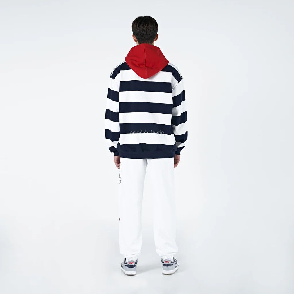 acme de la vie acmé de la vie STRIPE ARCH LOGO HOODIE NAVY Size US L / EU 52-54 / 3 - 3 Thumbnail
