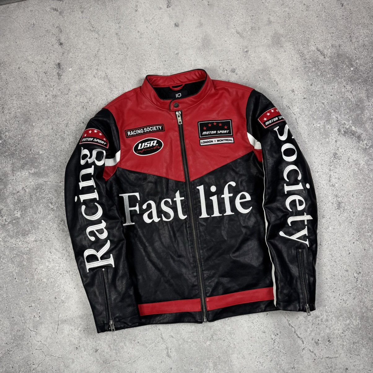 Vintage Racing Moto Formula 1 Leather Jacket Ferrari F-1 Mercedes Size US M / EU 48-50 / 2 - 2 Thumbnail