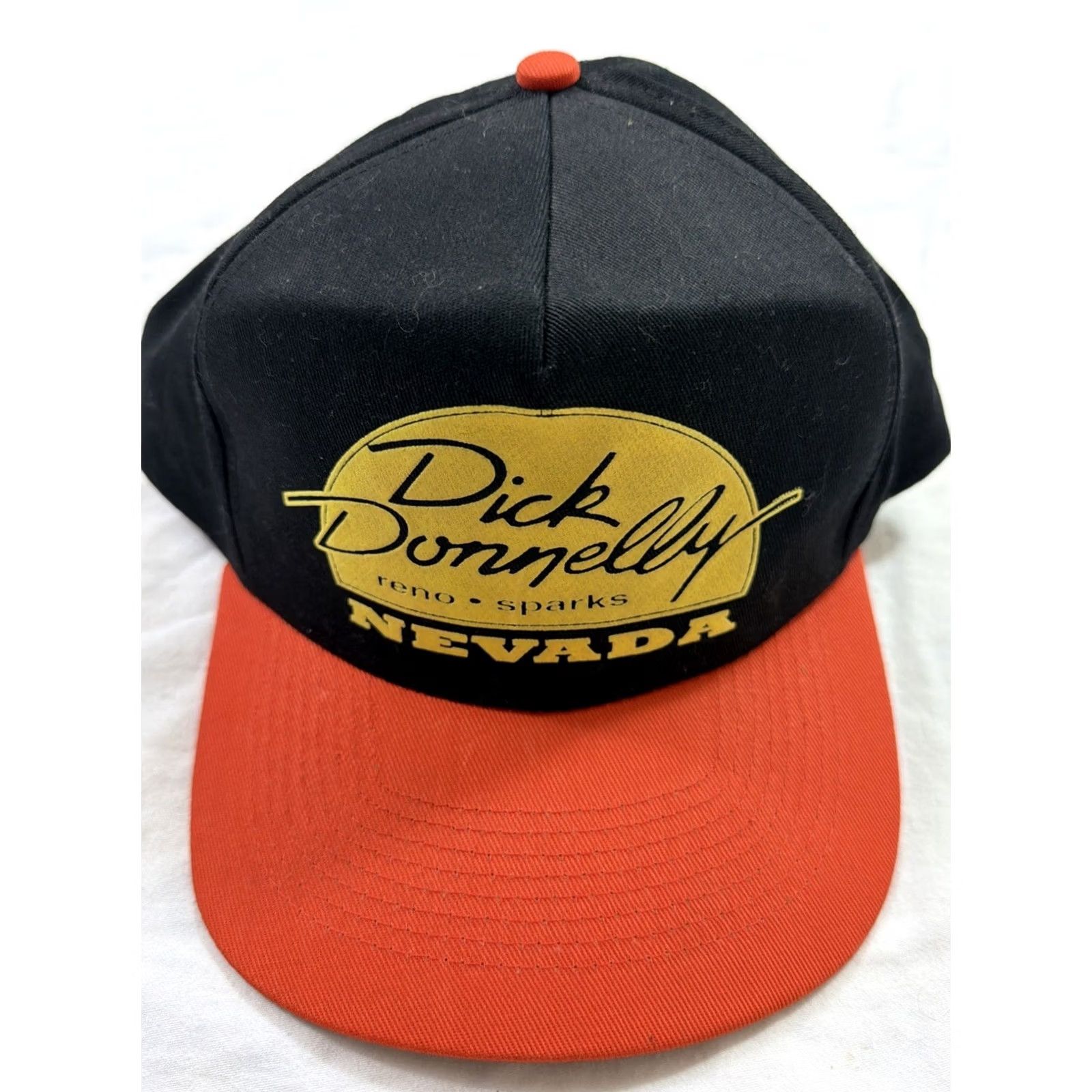 Vintage VINTAGE KC Collections Snapback Hat Mens One Size Black Orange Dick Donnelly Nevada Size ONE SIZE - 3 Thumbnail